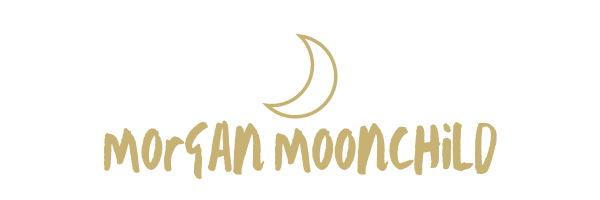 moon icon and morgan moonchild logo in gold